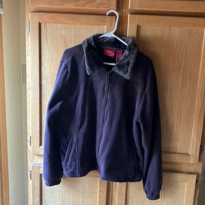 Zoey & Beth deep brown Fleece Soft Faux Fur Full Zip Jacket Extra Large